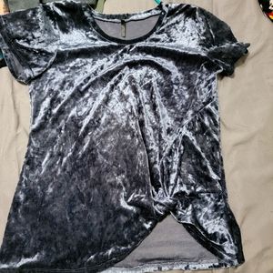 Side knot, blue, velvet top